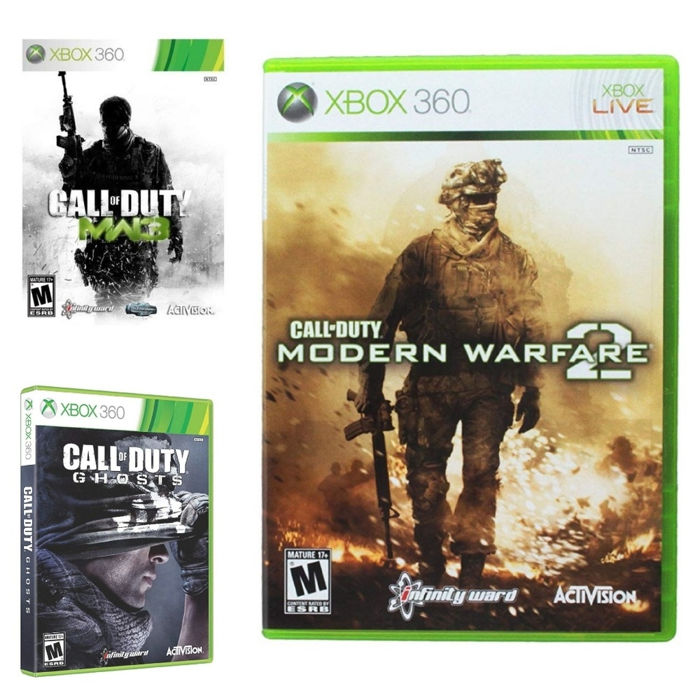 3- XBOX 360 GAMES. Call Of Duty MW 2 & 3 & GHOSTS